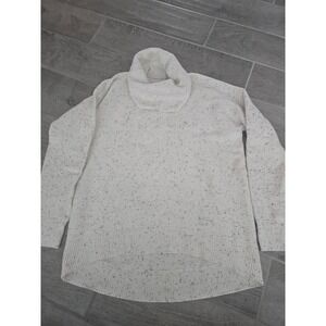 LOFT Womens‎ Cream Speckled Funnel Cowl Neck Long Sleeve Pullover Knit Sweater M